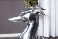 Statue design Chien assis 70 cm en aluminium argenté
