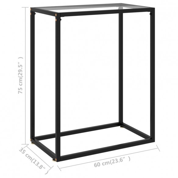 Table console Transparent 60x35x75 cm Verre trempé