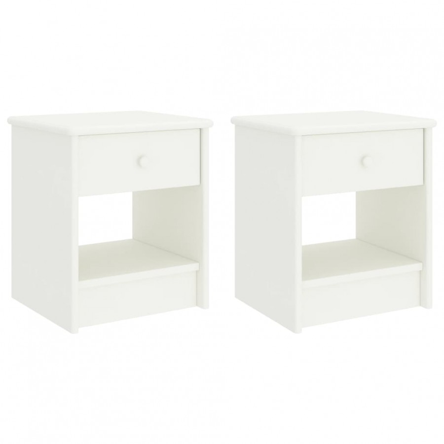 Tables de chevet 2 pcs Blanc 35x30x40 cm Bois de pin massif