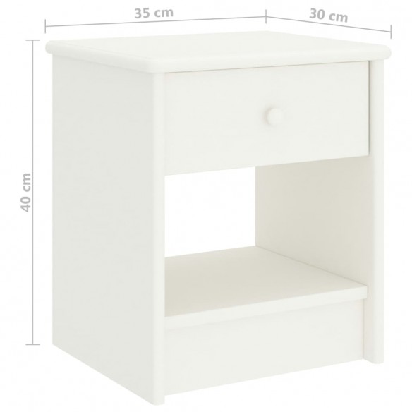 Tables de chevet 2 pcs Blanc 35x30x40 cm Bois de pin massif