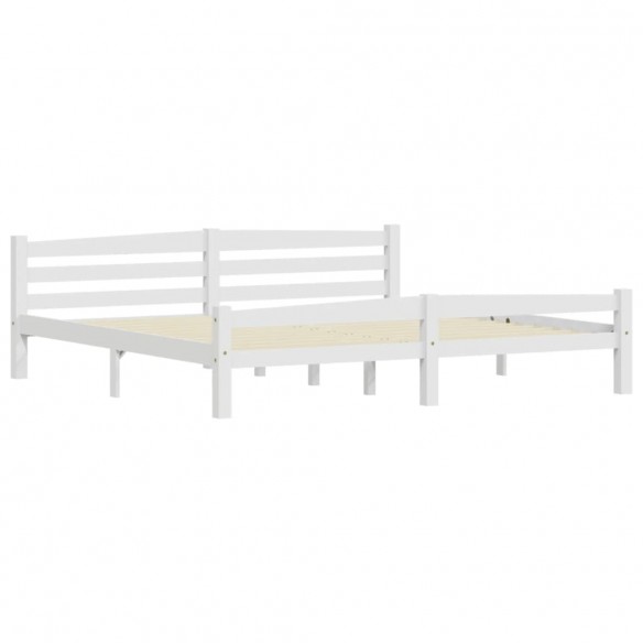 Cadre de lit Blanc Bois de pin massif 200x200 cm