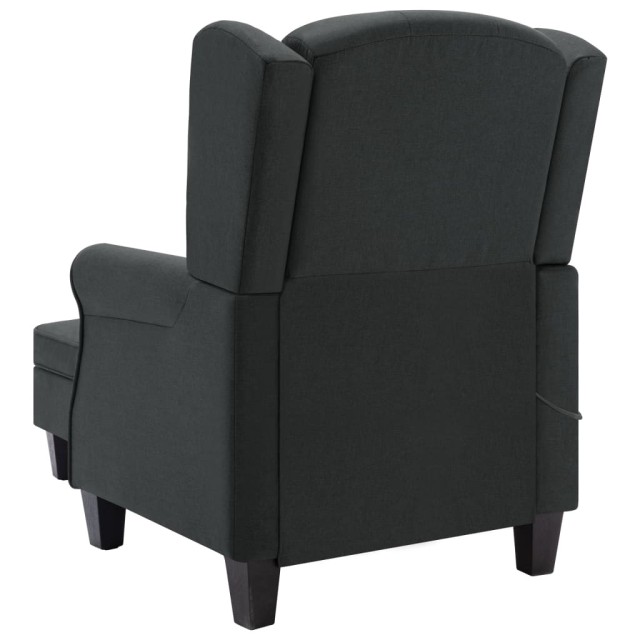 Fauteuil de massage avec repose-pied Gris foncé Tissu Fauteuil de massage avec repose-pied Gris foncé Tissu