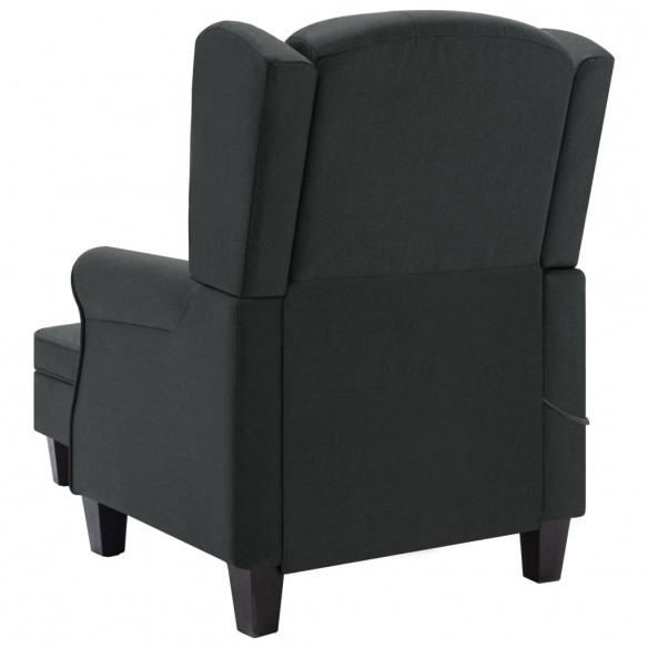 Fauteuil de massage avec repose-pied Gris foncé Tissu