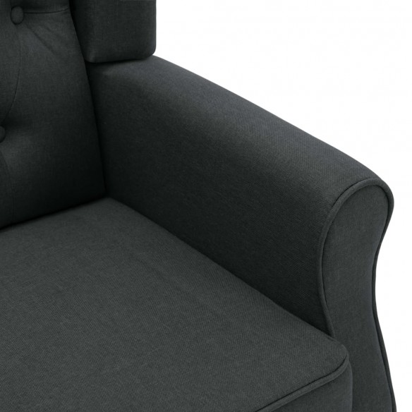 Fauteuil de massage avec repose-pied Gris foncé Tissu