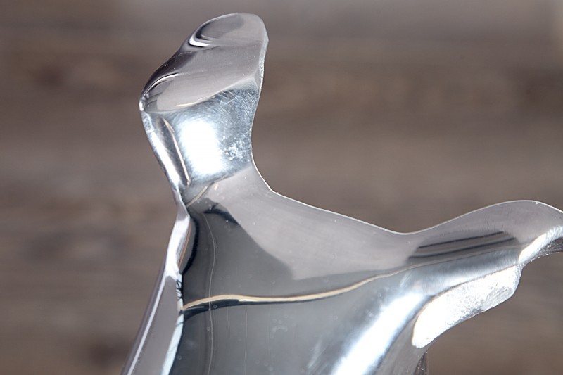 Statue design Chien assis 70 cm en aluminium argenté