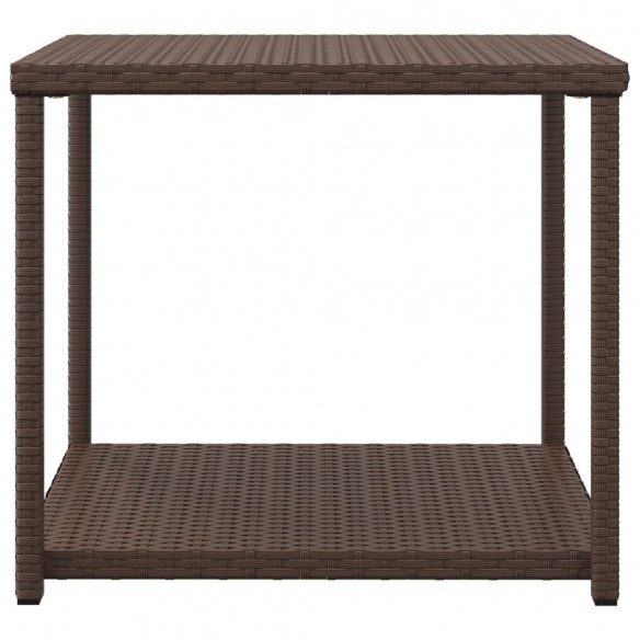 Table d'appoint marron 55x45x49 cm résine tressée