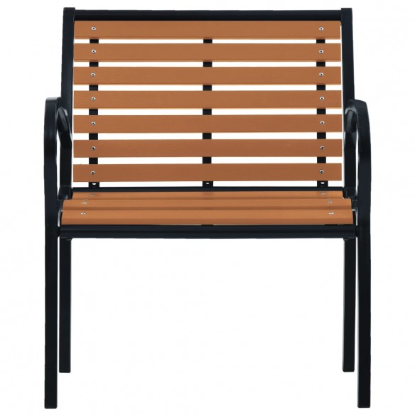 Chaises de jardin 2 pcs Acier et WPC Noir et marron