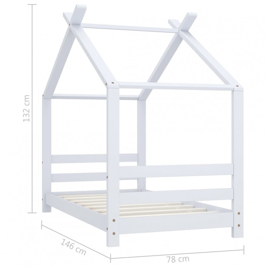 Lit d'enfant Blanc Bois de pin massif 70x140 cm Lit d'enfant Blanc Bois de pin massif 70x140 cm