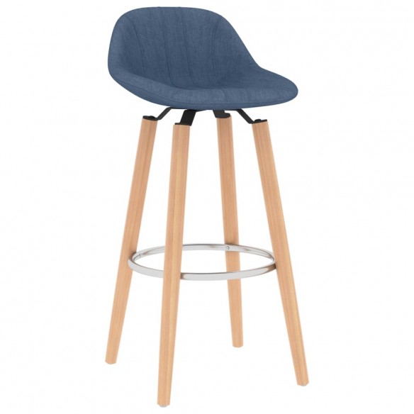 Tabourets de bar lot de 2 bleu tissu