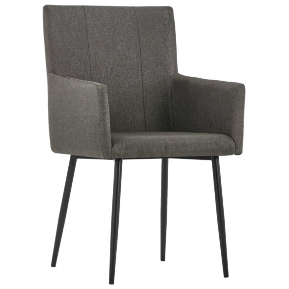 Chaises à manger avec accoudoirs lot de 2 taupe tissu