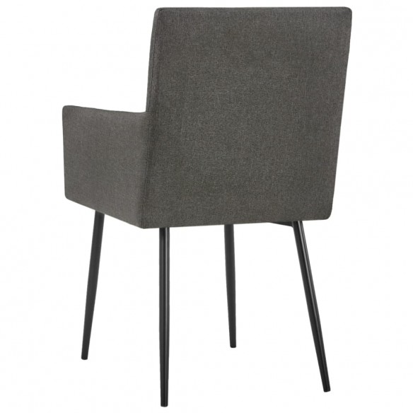 Chaises à manger avec accoudoirs lot de 2 taupe tissu