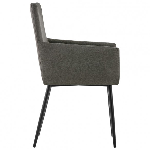 Chaises à manger avec accoudoirs lot de 2 taupe tissu