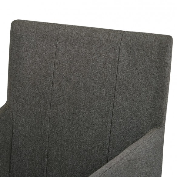 Chaises à manger avec accoudoirs lot de 2 taupe tissu