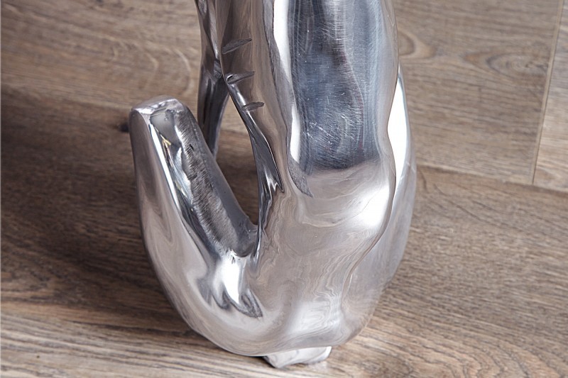 Statue design Chien assis 70 cm en aluminium argenté