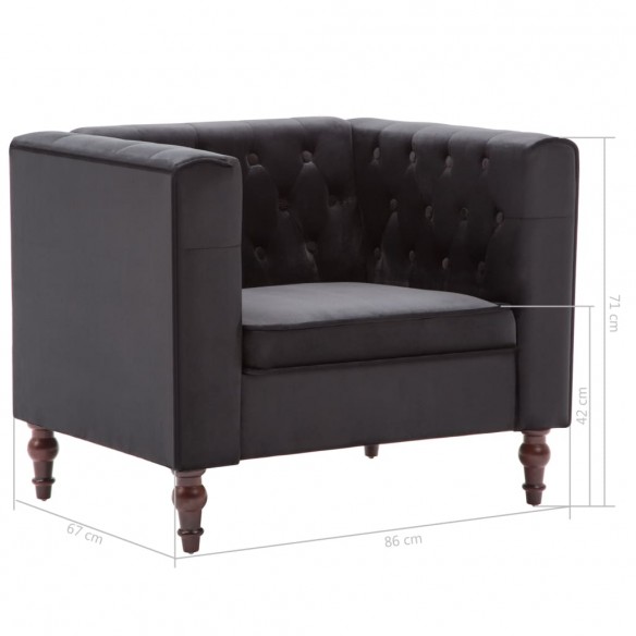 Fauteuil Noir Velours