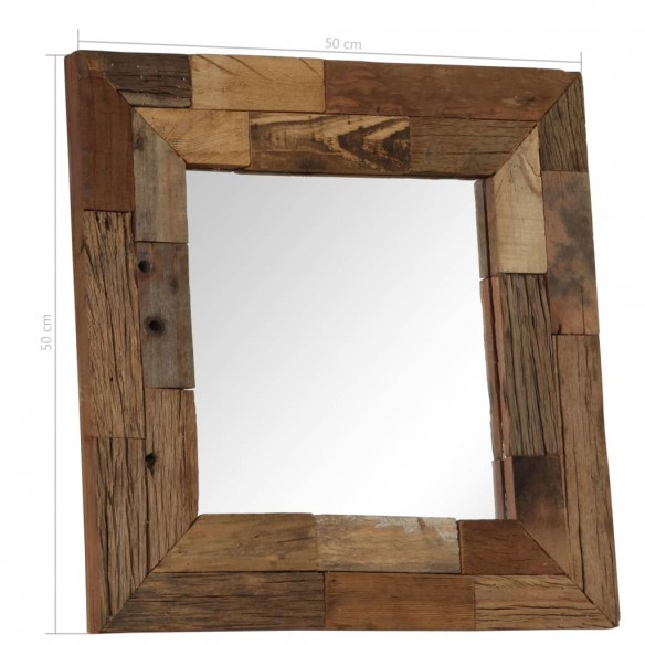 Miroir Bois de récupération massif 50 x 50 cm