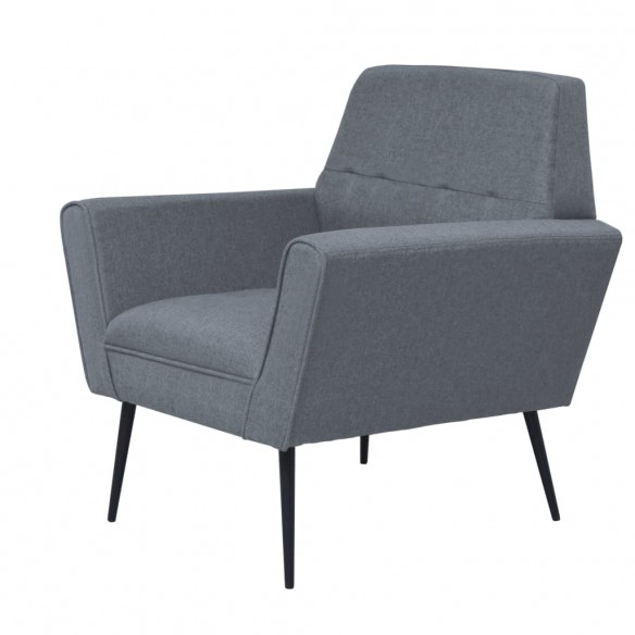 Fauteuil Gris clair Acier et tissu