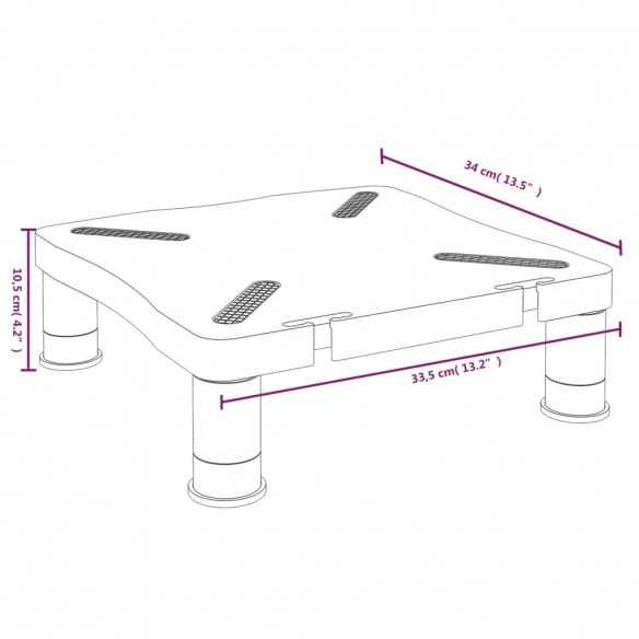 Support de moniteur Noir 33,5x34x10,5 cm