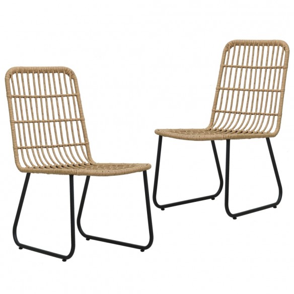 Chaises de jardin 2 pcs Résine tressée Chêne