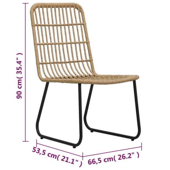 Chaises de jardin 2 pcs Résine tressée Chêne