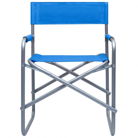 Chaises de metteur en scène 2 pcs Acier Bleu