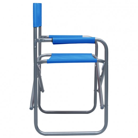 Chaises de metteur en scène 2 pcs Acier Bleu