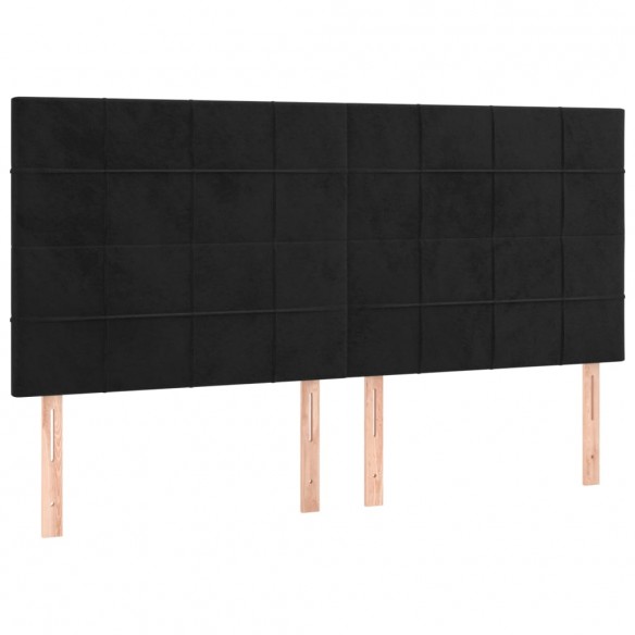 Cadre de lit et matelas Noir 200x200 cm Velours