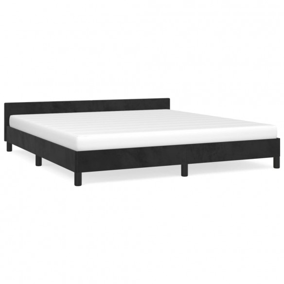 Cadre de lit avec tête de lit Noir 180x200 cm Velours