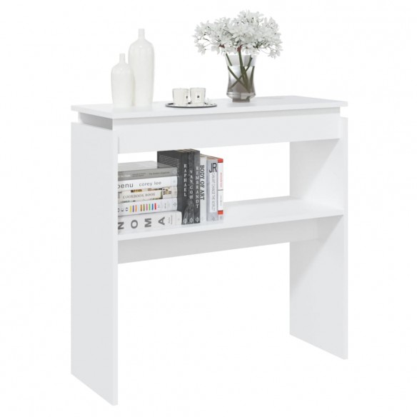 Table console Blanc 80x30x80 cm Aggloméré