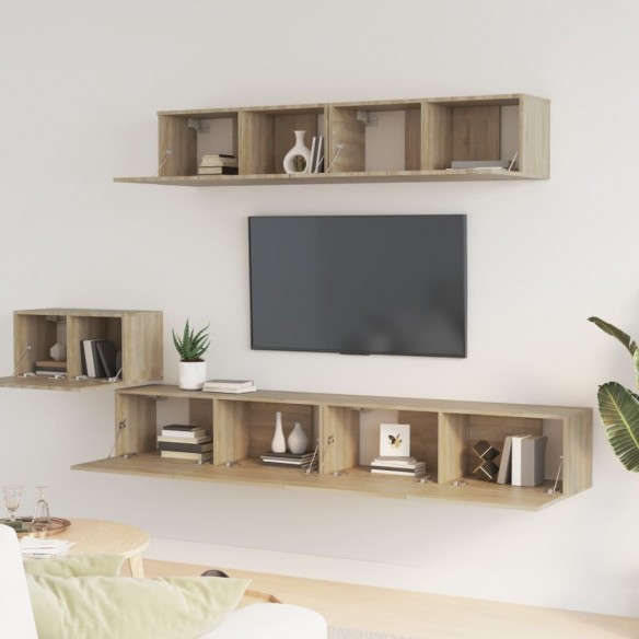 Ensemble de meubles TV 5 pcs Chêne sonoma Bois d'ingénierie