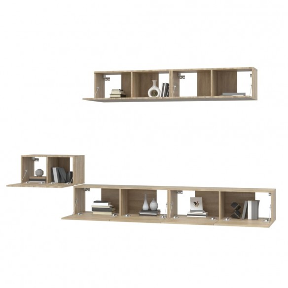 Ensemble de meubles TV 5 pcs Chêne sonoma Bois d'ingénierie