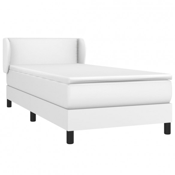 Cadre de lit avec matelas Blanc 90x200 cm Similicuir