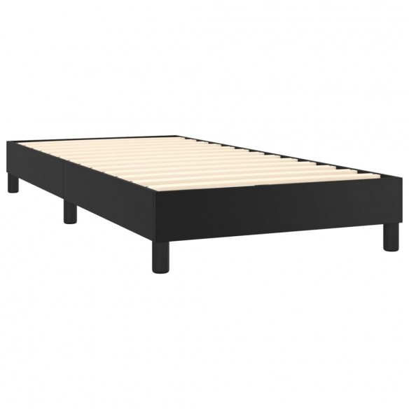 Cadre de lit avec matelas Noir 90x200 cm Similicuir