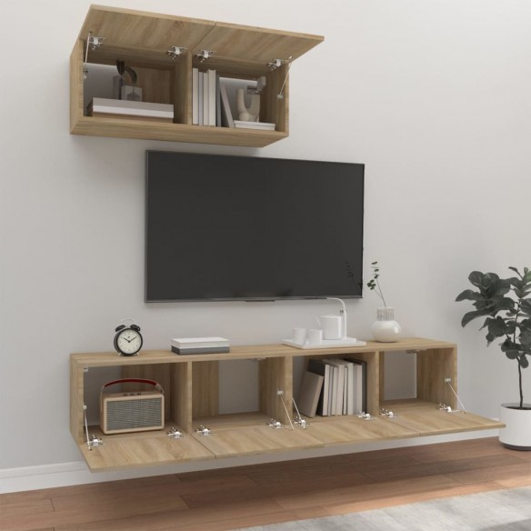 Ensemble de meubles TV 3 pcs Chêne sonoma Bois d'ingénierie