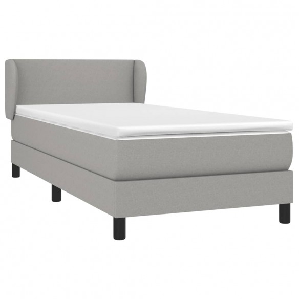 Sommier à lattes de lit avec matelas Gris clair 80x200 cm Tissu