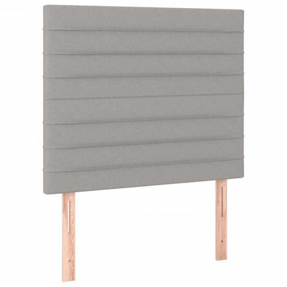 Cadre de lit et matelas et LED Gris clair 80x200cm