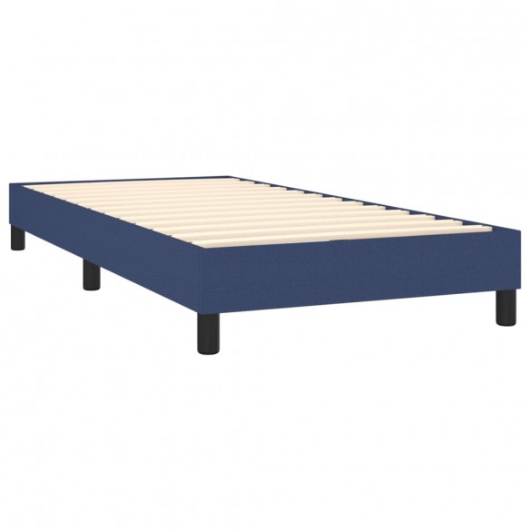 Cadre de lit avec matelas et LED Bleu 80x200cm Tissu