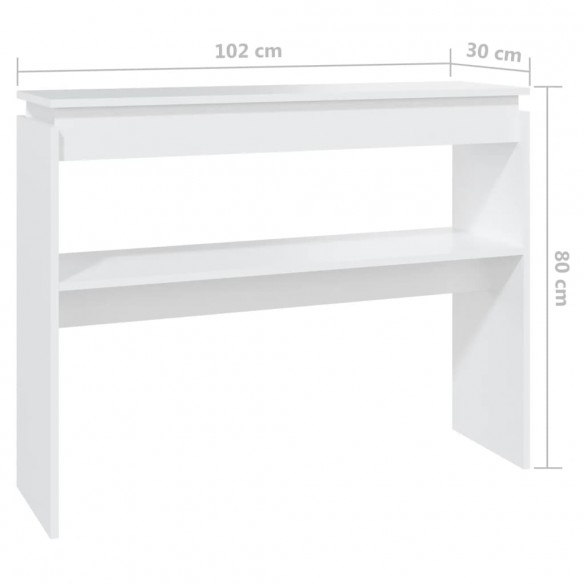 Table console Blanc 102x30x80 cm Aggloméré