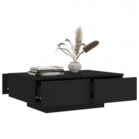 Table basse Noir 90x60x31 cm Aggloméré