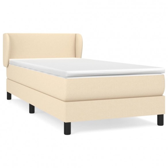 Sommier à lattes de lit avec matelas Crème 80x200 cm Tissu