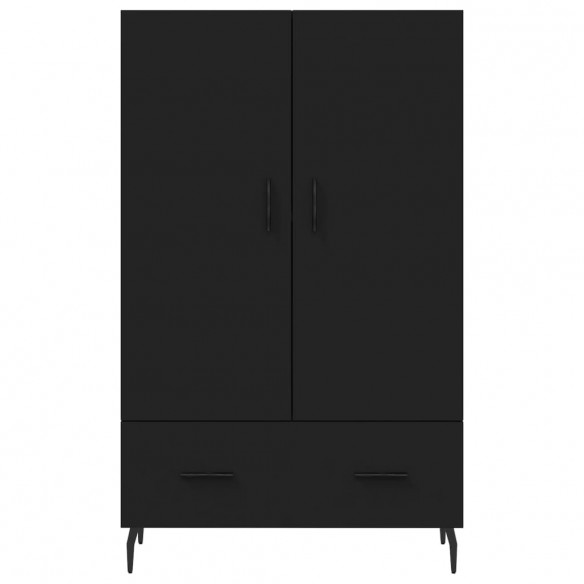 Buffet haut noir 69,5x31x115 cm bois d'ingénierie