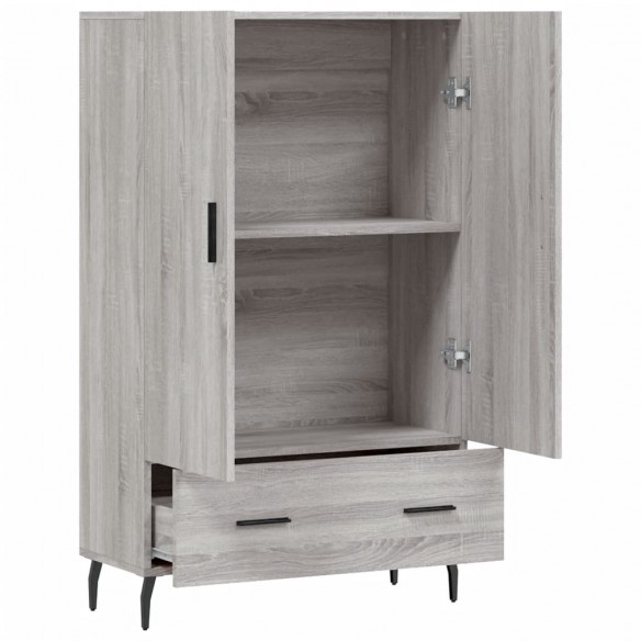 Buffet haut sonoma gris 69,5x31x115 cm bois d'ingénierie