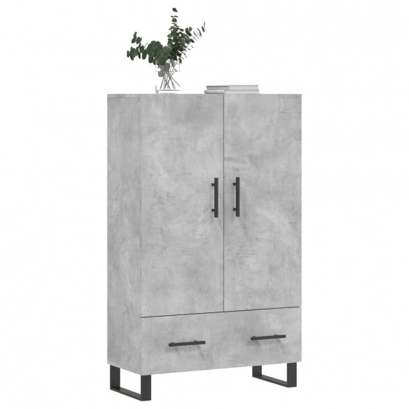 Buffet haut gris béton 69,5x31x115 cm bois d'ingénierie