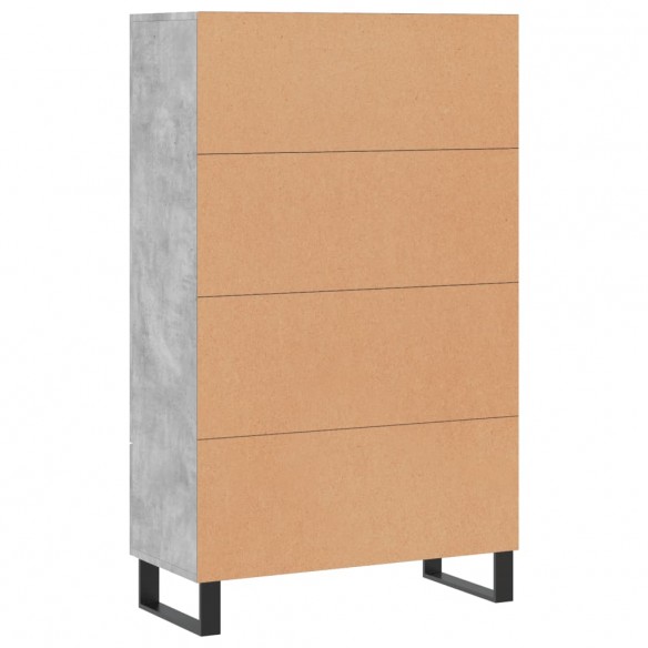 Buffet haut gris béton 69,5x31x115 cm bois d'ingénierie