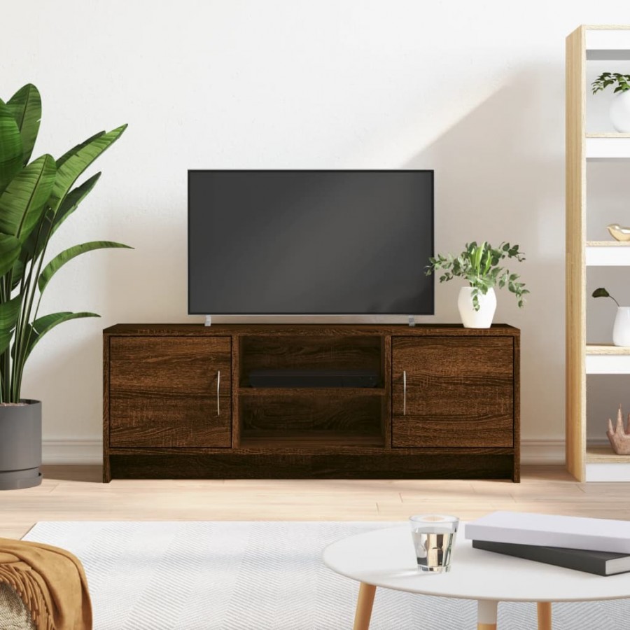 Meuble TV chêne marron 102x30x37,5 cm bois d'ingénierie