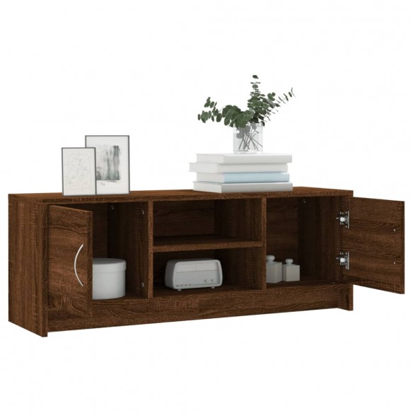 Meuble TV chêne marron 102x30x37,5 cm bois d'ingénierie