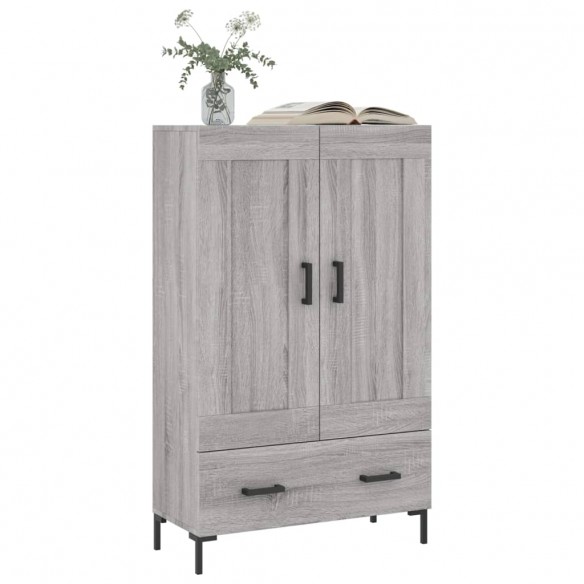 Buffet haut sonoma gris 69,5x31x115 cm bois d'ingénierie