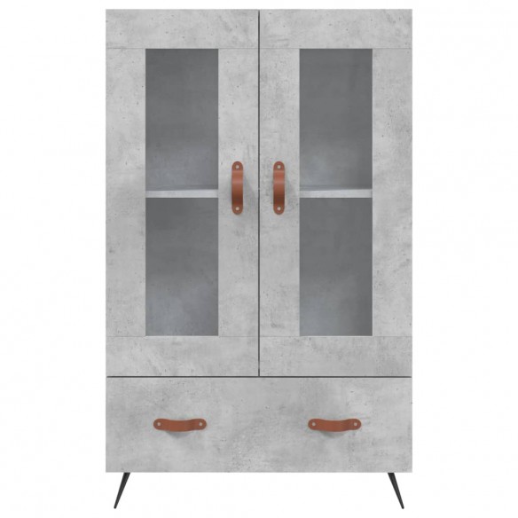 Buffet haut gris béton 69,5x31x115 cm bois d'ingénierie