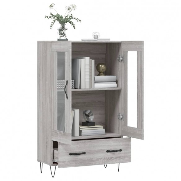 Buffet haut sonoma gris 69,5x31x115 cm bois d'ingénierie