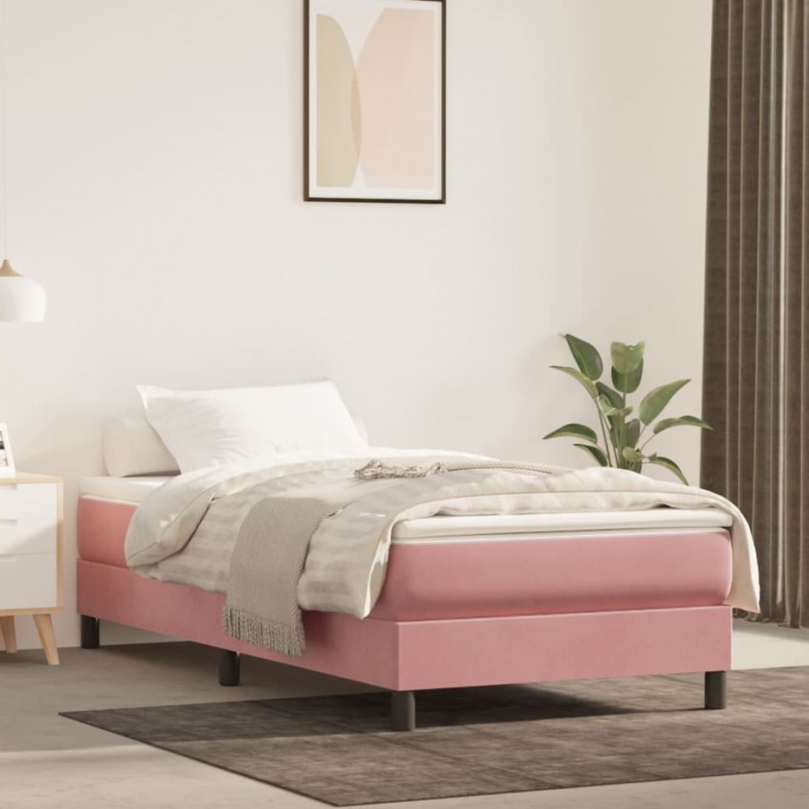 Sommier à lattes de lit avec matelas Rose 90x190 cm Velours
